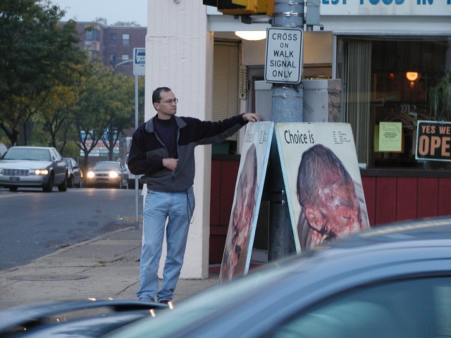Jade exposing the reality of abortion on corner in Lansdowne, Pennsylvania.