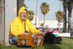 Krishna worshipper singing near the beach