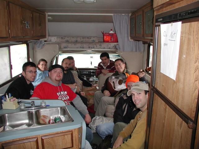 The evangelism team on the way to Salem to preach the Gospel, lift up the name of the Lord in song.