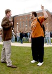 Kutztown student (right) screams profanity at preacher.