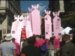 Repent America surrounded and completely blocked in by the Pink "Angels", as they continue to obstruct the Gospel message.