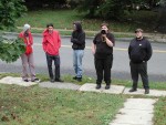 Pro-homosexual protesters gather on sidewalk outside of Michael Marcavage's house prior to "OutFest 2005".