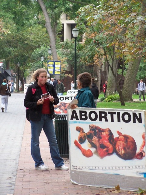 DAY 1 - Arlene (right) speaks to student on the University of Pennsylvania campus.