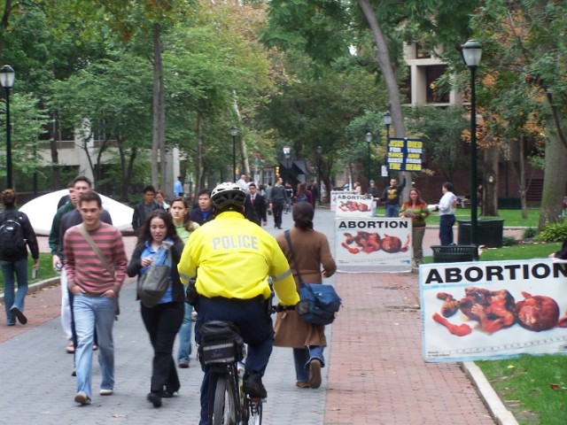 DAY 1 - An officer drives by the reality of abortion on UPENN's campus