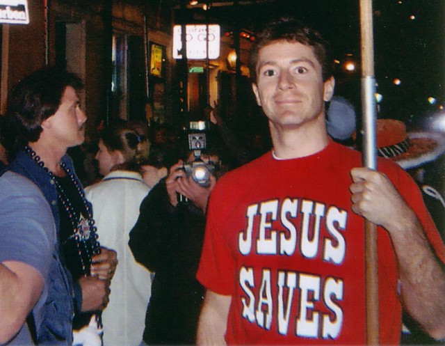 Mark Diener wears the salvation message.
