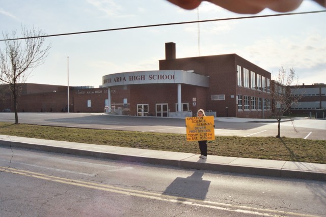 Faith outside Dover Area High School