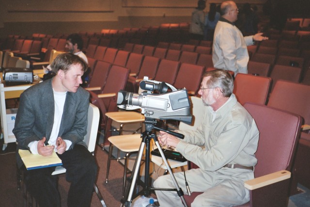 Ryan speaks with Pastor Grove recording the event