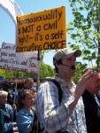 Michael preaching in front of Independence Hall that Christ can set you free from homosexuality.