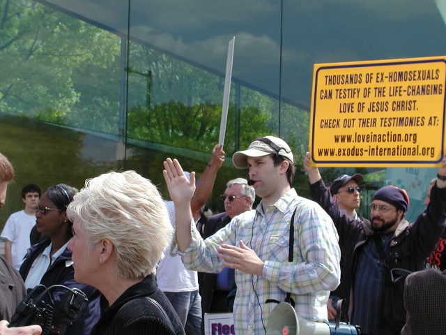 Michael Marcavage preaching.