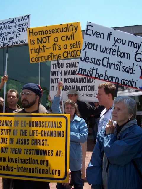 Signs speaking the truth about homosexuality.